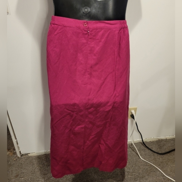 JG Hook size 32w pink linen blend midi skirt - Picture 3 of 5